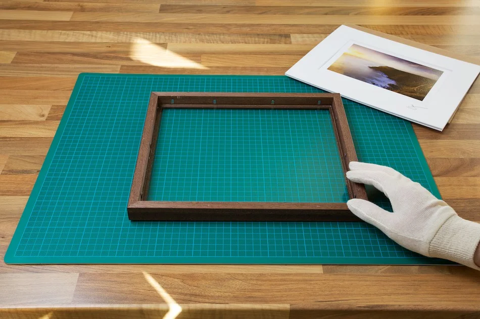 An image of a frame and glaszing ready to accept a Frin Art Matted Print from John Dunne Photography by John Dunne.