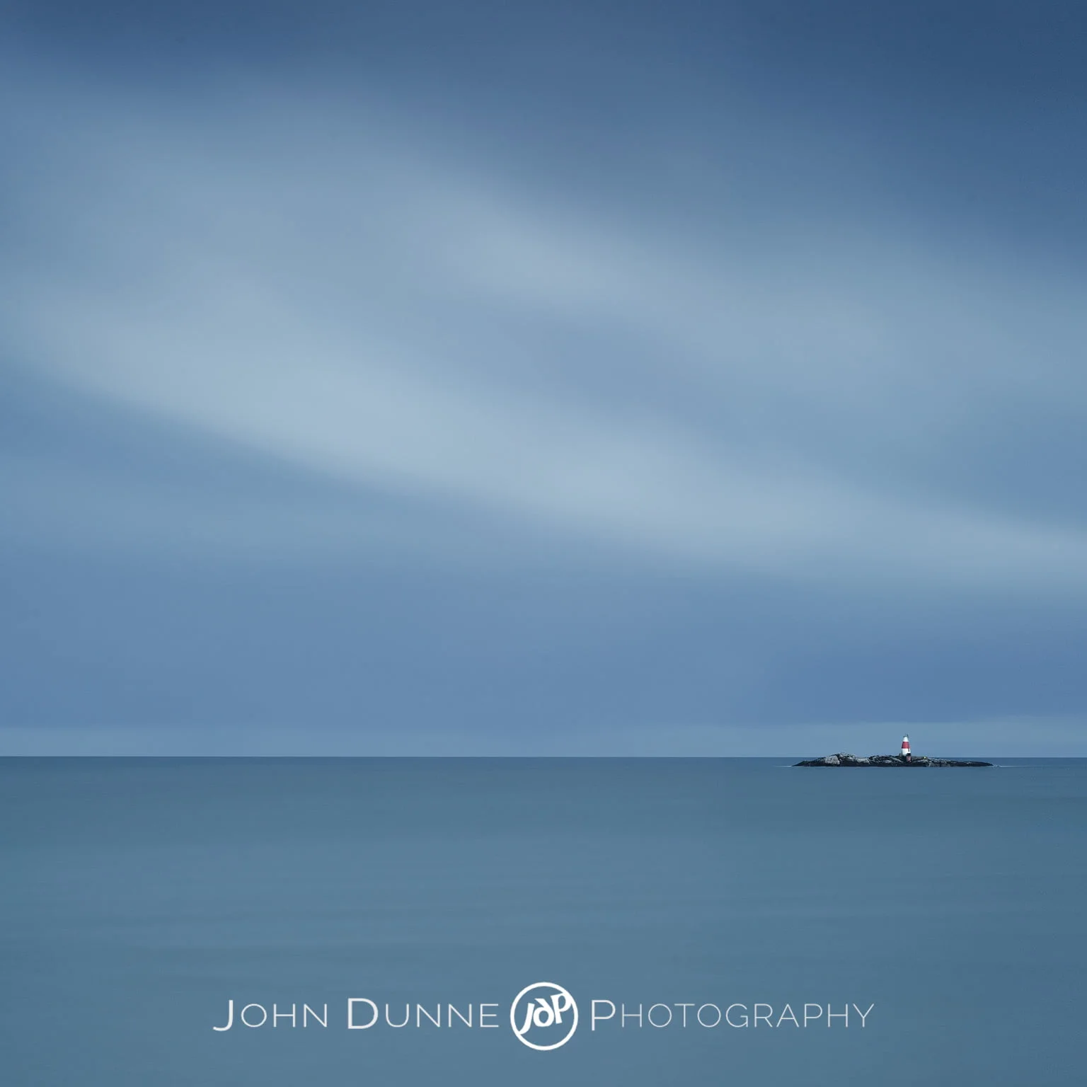 Waiting - Lighthouse, Isolated, Blue by © John Dunne 2014, all rights reserved.
